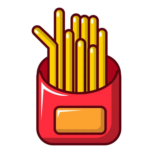 Stekt potatis ikon, tecknad stil — Stock vektor