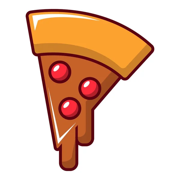Pizza slice icon, cartoon style — Stock Vector