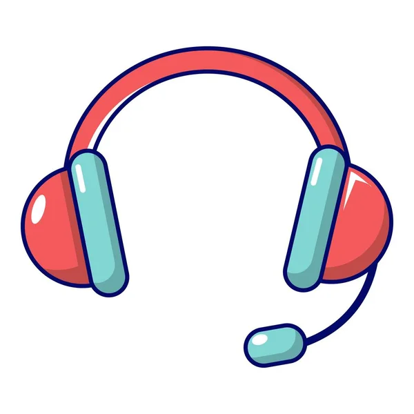 Icono de auriculares, estilo de dibujos animados — Vector de stock