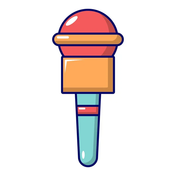Icono del micrófono, estilo de dibujos animados — Vector de stock