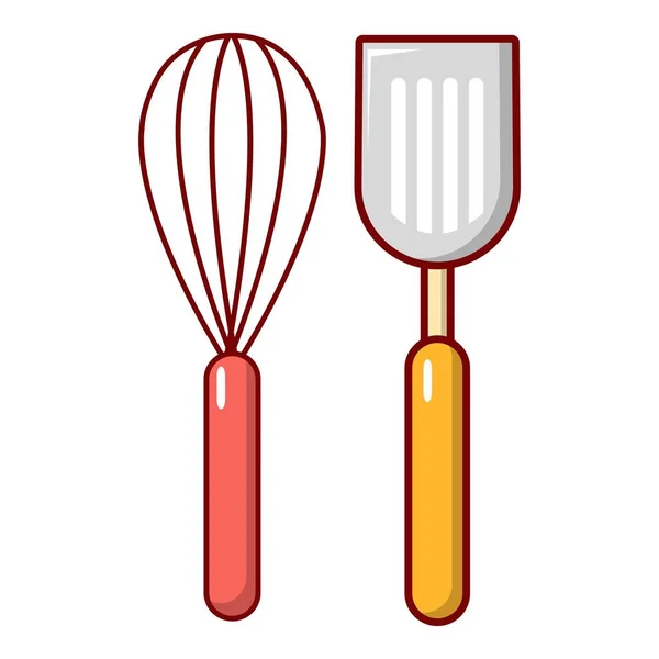 Cutlery assar ícone, estilo dos desenhos animados —  Vetores de Stock