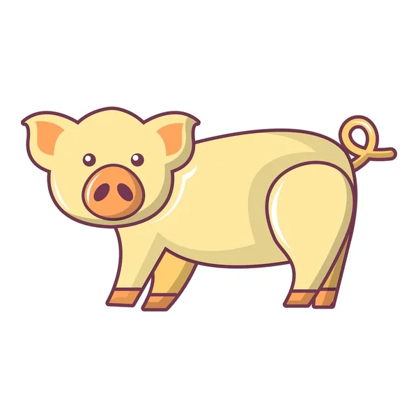 Söta gris ikon, tecknad stil — Stock vektor