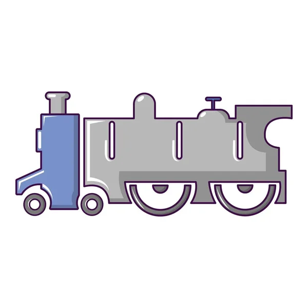 Icono de locomotora de vapor viejo, estilo de dibujos animados — Vector de stock