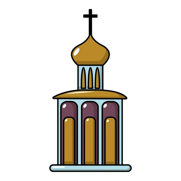 Icône du bâtiment de l'église, style dessin animé — Image vectorielle