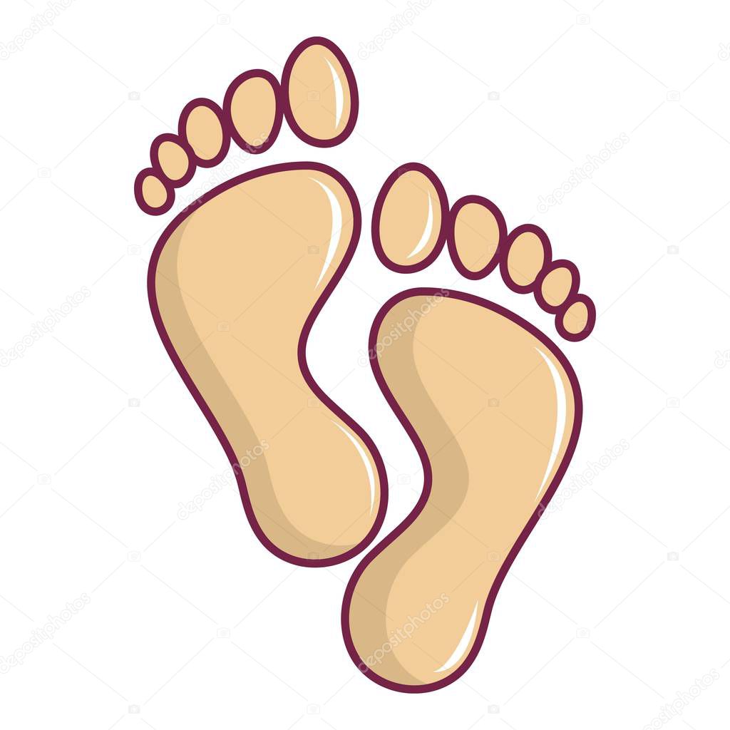 Baby footprints icon, cartoon style