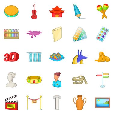 Sanat Icons set, karikatür tarzı