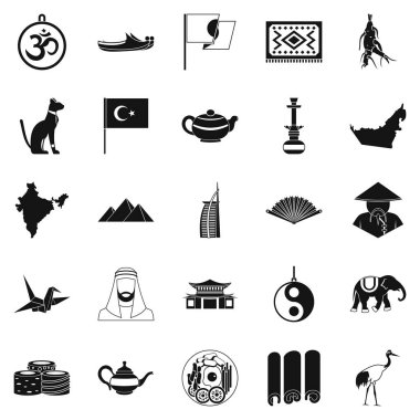 Oryantal Icons set, basit tarzı