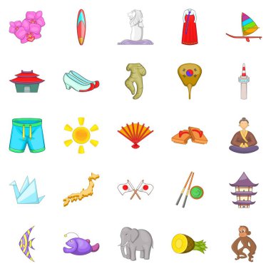 Kendinizi Icons set bulma, karikatür tarzı