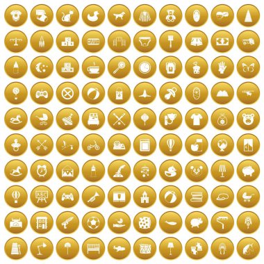 Altın 100 kreş Icons set