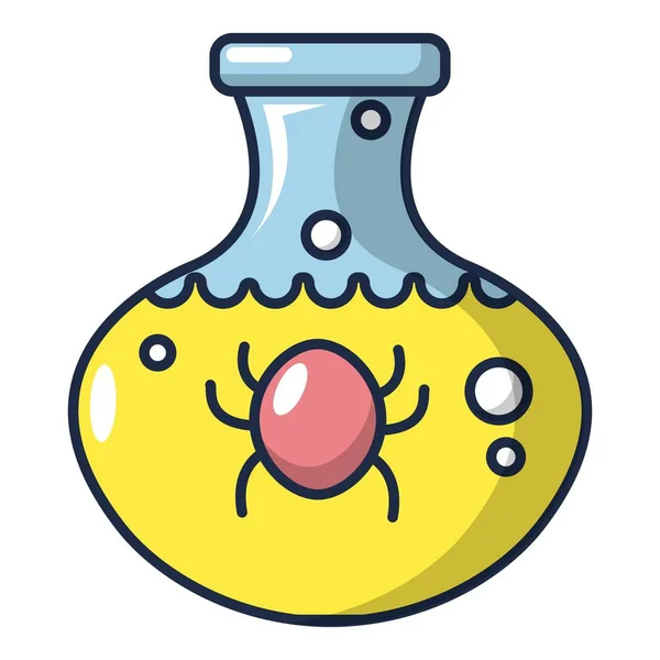 Bakterie v ikonou flask, kreslený styl — Stockový vektor