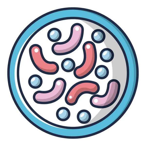 Bakterier under Mikroskop ikon, tecknad stil — Stock vektor