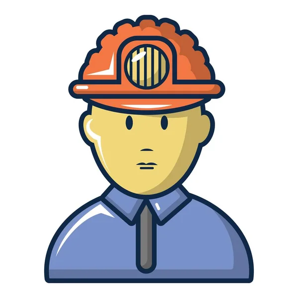 Hombre minero icono, estilo de dibujos animados — Archivo Imágenes Vectoriales