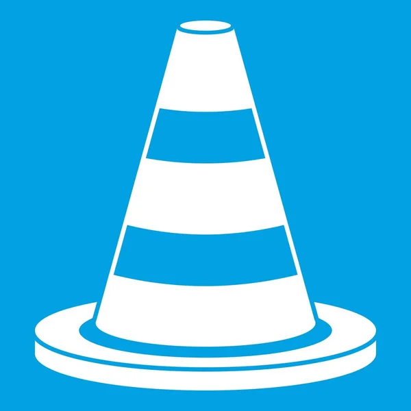 Traffic cone icon white — Stock Vector