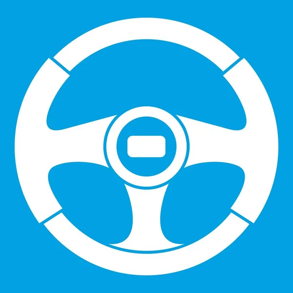 Icono del volante del coche blanco — Vector de stock