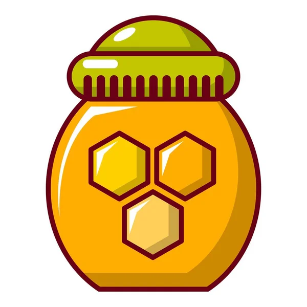 Honey pot ikona, kreslený styl — Stockový vektor
