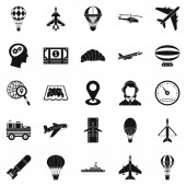Repülő gép ikonok beállítása, egyszerű stílus