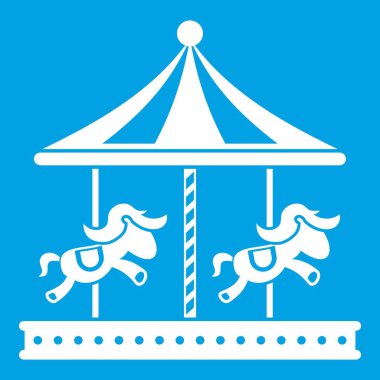 At binmek simgesi beyaz yuvarlak neşeli git