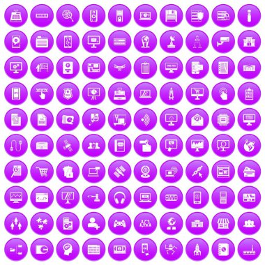 100 veritabanı simgeler mor ayarla