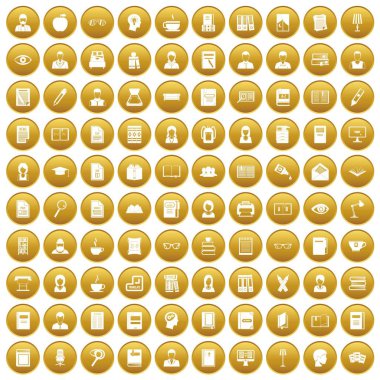 Altın 100 okuyucu Icons set