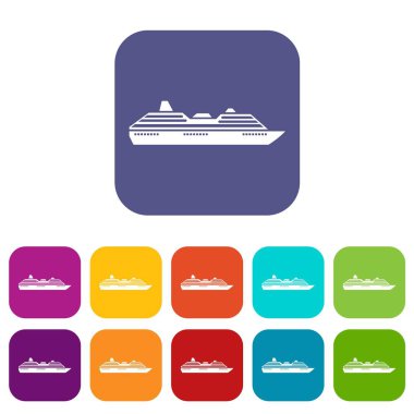 Cruise gemi Icons set