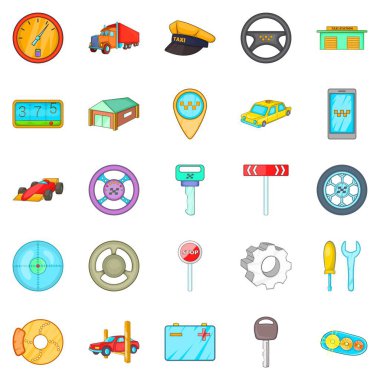 Otomatik Icons set, karikatür tarzı