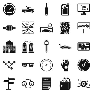 Autotravel Icons set, basit tarzı