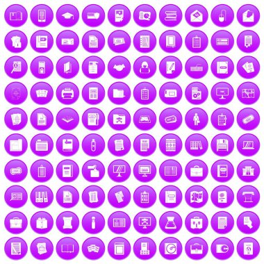 100 belge simgeleri mor ayarla