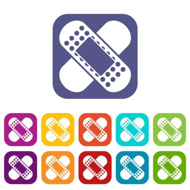 Tıbbi yama Icons set