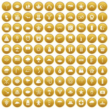 Altın 100 yıldız Icons set