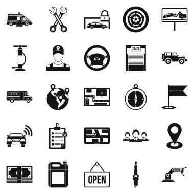 İstihdam Icons set, basit tarzı