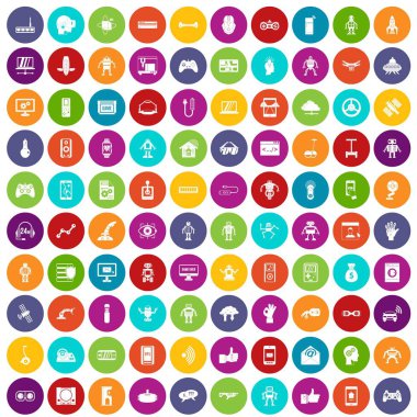 100 robot simgeler renk ayarla