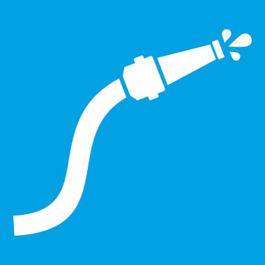 Hortum ile su damla simgesi beyaz ateş