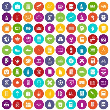 100 okul simgeler renk ayarla