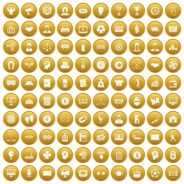 Altın 100 yazıIdı Icons set