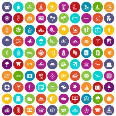 100 seaside resort simgeler renk ayarla