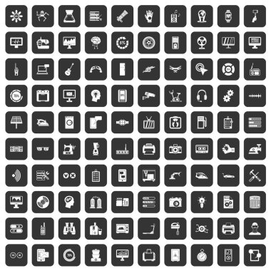 siyah 100 ayarları Icons set