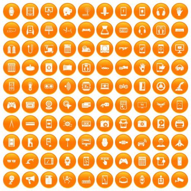 Turuncu 100 ayarlama Icons set