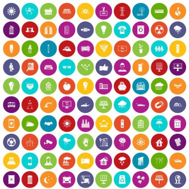 100 güneş enerjisi simgeler renk ayarla