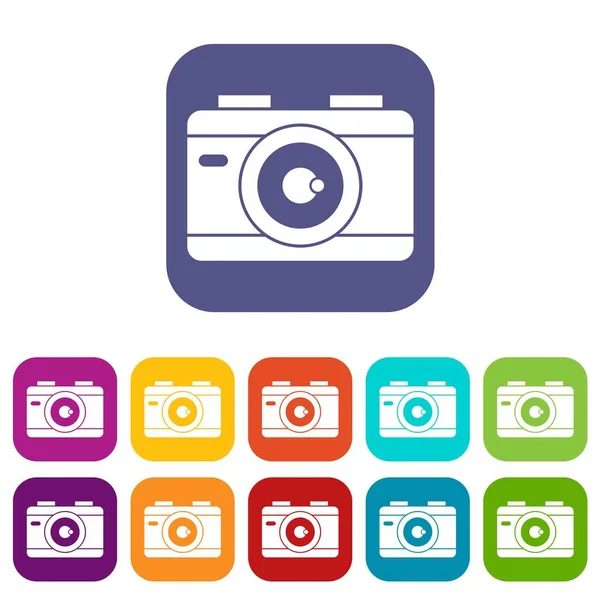 Conjunto de iconos de cámara fotográfica — Vector de stock