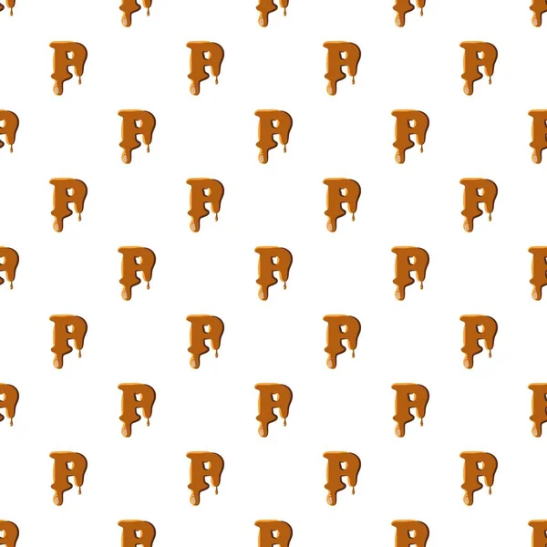 Letter P from caramel pattern — Stock Vector