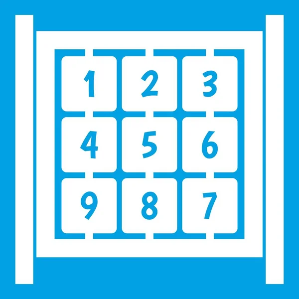 Kubussen met nummers op Speeltuin pictogram wit — Stockvector