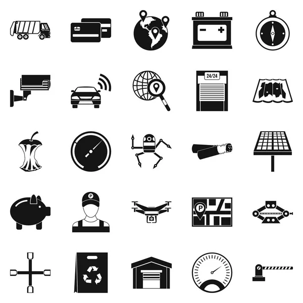 Conjunto de iconos de reparación de automóviles, estilo simple — Vector de stock