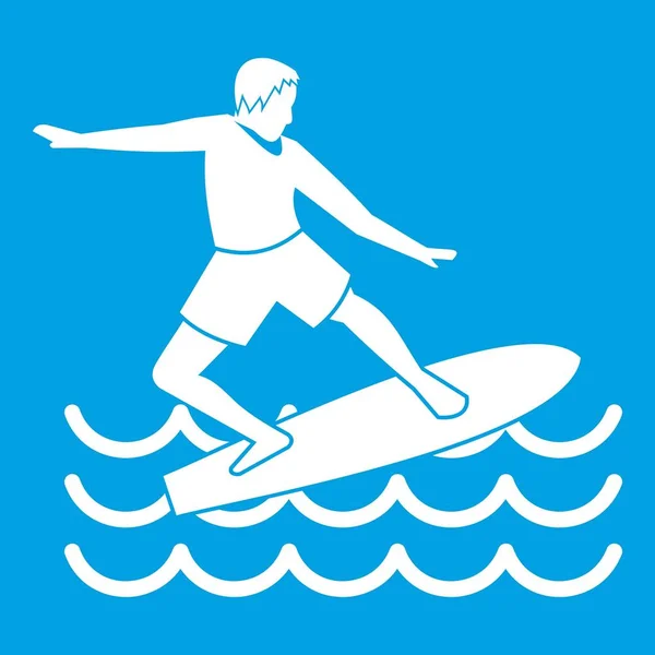 Surfer icon white — Stock Vector