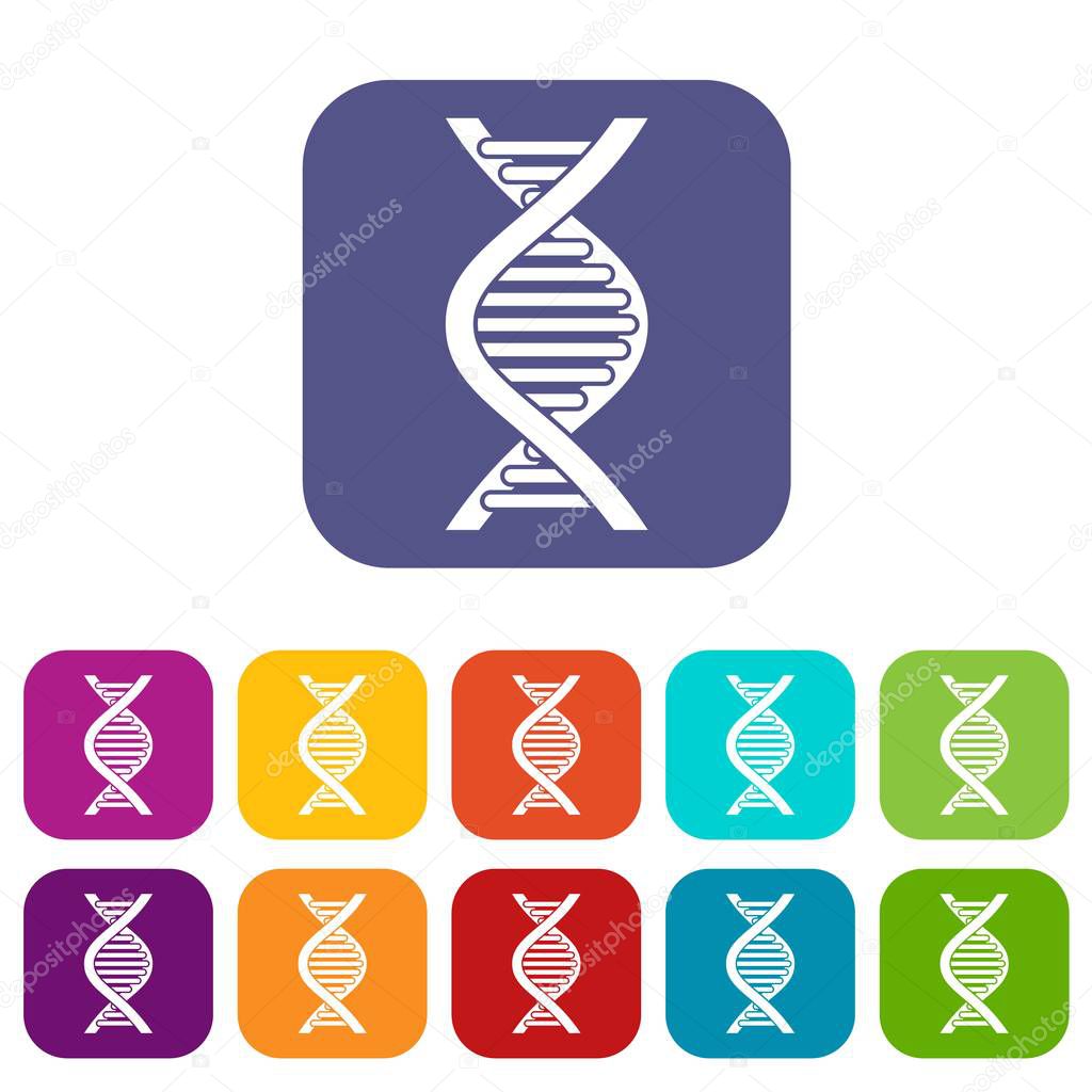 DNA strand icons set