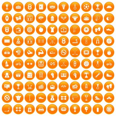 Turuncu 100 boks Icons set