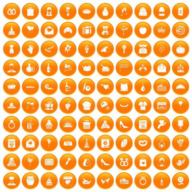 Turuncu 100 kek Icons set