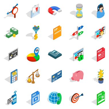 Biz Icons set, izometrik stili