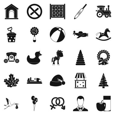 Çocuk oyuncak Icons set, basit tarzı