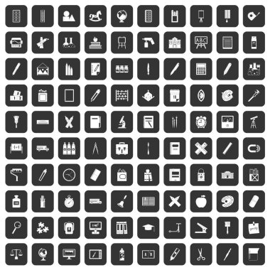 siyah 100 ileti örneği Icons set