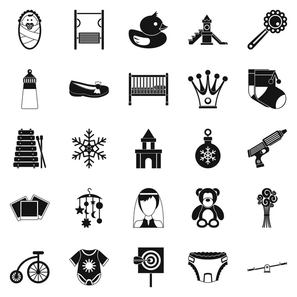 Conjunto de iconos de vivero, estilo simple — Vector de stock